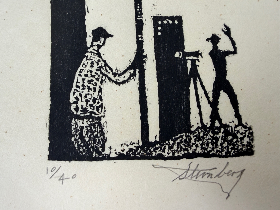 Harry Sternberg (1904-2001, American) Rare Signed Limited Edition Woodcut On Paper Signed By Harry Sternberg And Numbered 10 Of 40 - Paper Measures 10'W X 12.5'H [Photo 4]