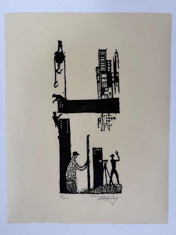 Harry Sternberg (1904-2001, American) Rare Signed Limited Edition Woodcut On Paper Signed By Harry Sternberg And Numbered 10 Of 40 - Paper Measures 10'W X 12.5'H [Photo 5]