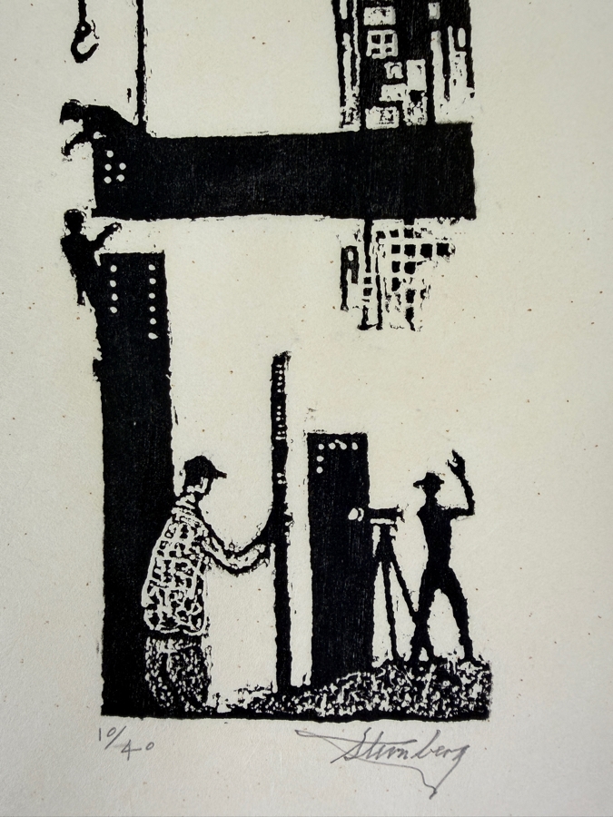 Harry Sternberg (1904-2001, American) Rare Signed Limited Edition Woodcut On Paper Signed By Harry Sternberg And Numbered 10 Of 40 - Paper Measures 10'W X 12.5'H [Photo 3]