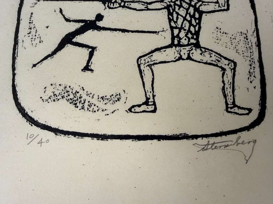 Harry Sternberg (1904-2001, American) Rare Signed Limited Edition Woodcut On Paper Signed By Harry Sternberg And Numbered 10 Of 40 - Paper Measures 10'W X 12.5'H [Photo 2]