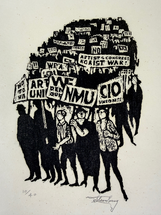 Harry Sternberg (1904-2001, American) Rare Signed Limited Edition Woodcut On Paper Signed By Harry Sternberg And Numbered 10 Of 40 - Paper Measures 10'W X 12.5'H