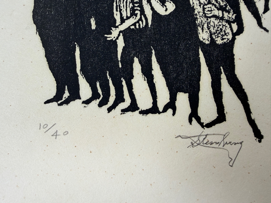 Harry Sternberg (1904-2001, American) Rare Signed Limited Edition Woodcut On Paper Signed By Harry Sternberg And Numbered 10 Of 40 - Paper Measures 10'W X 12.5'H [Photo 4]