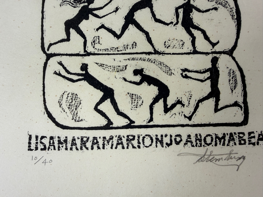 Harry Sternberg (1904-2001, American) Rare Signed Limited Edition Woodcut On Paper Signed By Harry Sternberg And Numbered 10 Of 40 - Paper Measures 10'W X 12.5'H [Photo 2]