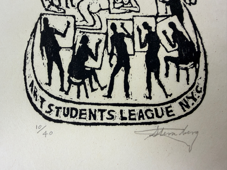 Harry Sternberg (1904-2001, American) Rare Signed Limited Edition Woodcut On Paper Signed By Harry Sternberg And Numbered 10 Of 40 - Paper Measures 10'W X 12.5'H [Photo 2]