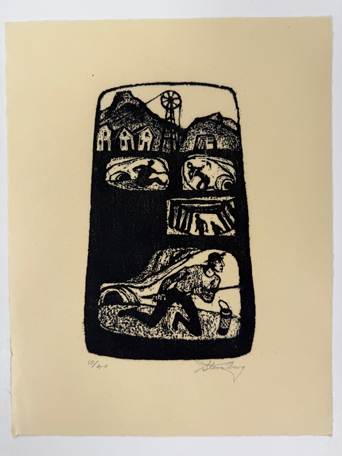 Harry Sternberg (1904-2001, American) Rare Signed Limited Edition Woodcut On Paper Signed By Harry Sternberg And Numbered 10 Of 40 - Paper Measures 10'W X 12.5'H [Photo 3]