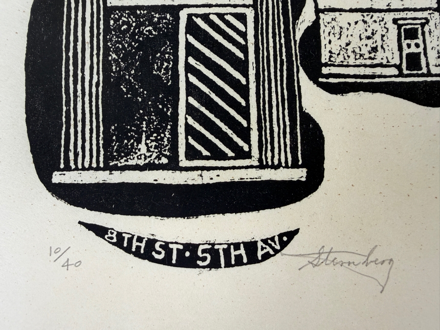 Harry Sternberg (1904-2001, American) Rare Signed Limited Edition Woodcut On Paper Signed By Harry Sternberg And Numbered 10 Of 40 - Paper Measures 10'W X 12.5'H [Photo 2]