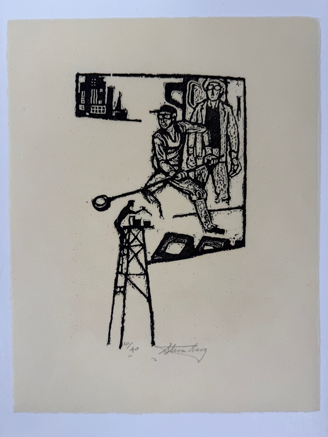 Harry Sternberg (1904-2001, American) Rare Signed Limited Edition Woodcut On Paper Signed By Harry Sternberg And Numbered 10 Of 40 - Paper Measures 10'W X 12.5'H [Photo 3]