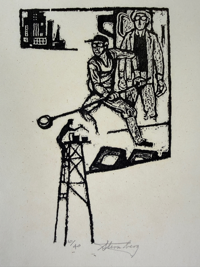 Harry Sternberg (1904-2001, American) Rare Signed Limited Edition Woodcut On Paper Signed By Harry Sternberg And Numbered 10 Of 40 - Paper Measures 10'W X 12.5'H