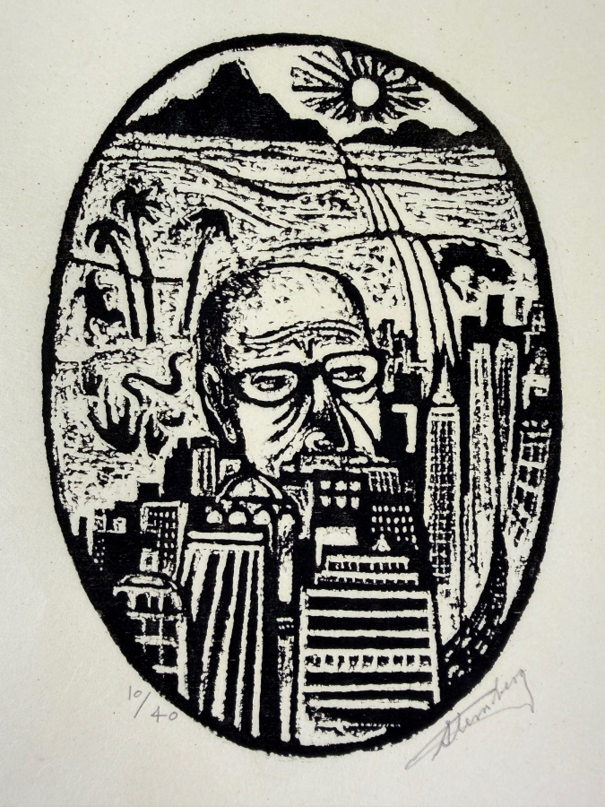 Harry Sternberg (1904-2001, American) Rare Signed Limited Edition Woodcut On Paper Signed By Harry Sternberg And Numbered 10 Of 40 - Paper Measures 10'W X 12.5'H