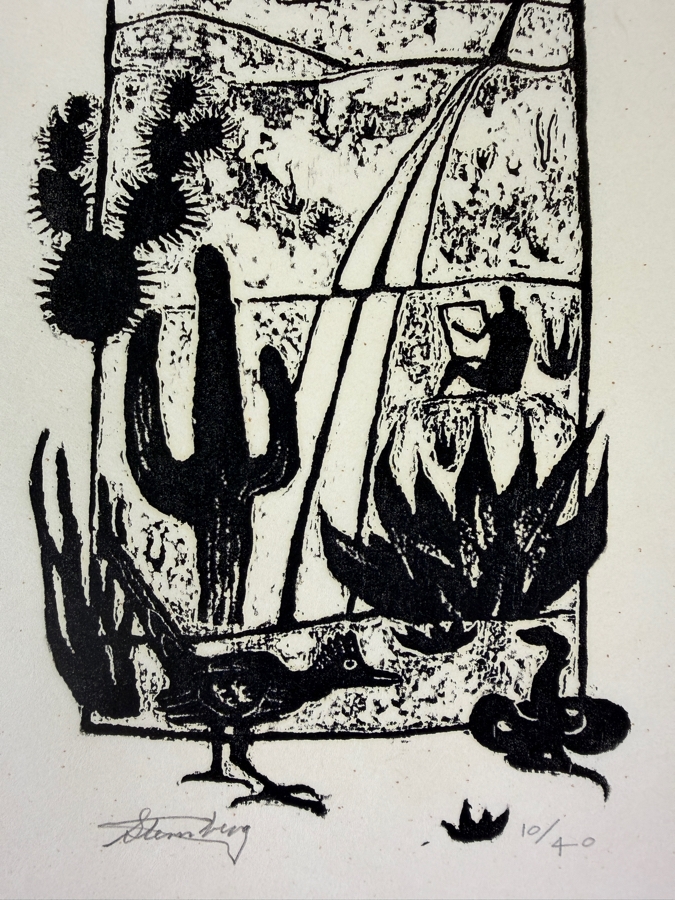 Harry Sternberg (1904-2001, American) Rare Signed Limited Edition Woodcut On Paper Signed By Harry Sternberg And Numbered 10 Of 40 - Paper Measures 10'W X 12.5'H [Photo 2]