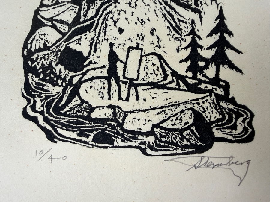 Harry Sternberg (1904-2001, American) Rare Signed Limited Edition Woodcut On Paper Signed By Harry Sternberg And Numbered 10 Of 40 - Paper Measures 10'W X 12.5'H [Photo 3]