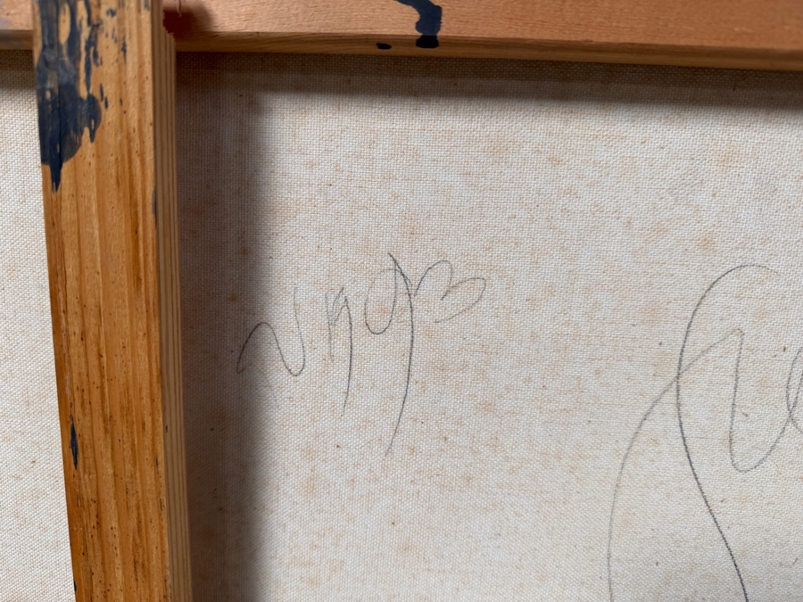 Gerrit Greve (1948-2024, Cardiff by the Sea, CA) Original Acrylic Painting On Canvas Titled 'Red Approaching' Signed Verso And Dated 1993 36' X 48' Estimate $1,700-$2,200 [Photo 9]