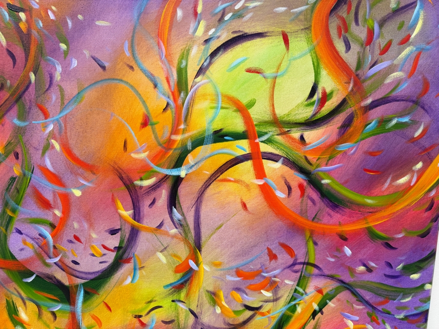 Gerrit Greve (1948-2024, Cardiff by the Sea, CA) Original Acrylic Painting On Canvas Titled 'Underwater' Dated 2021 Signed Lower Left And Verso 36' X 36' Estimate $1,100 - $2,200 [Photo 3]