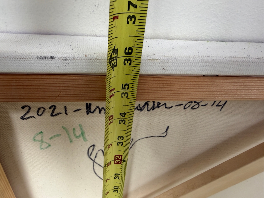 Gerrit Greve (1948-2024, Cardiff by the Sea, CA) Original Acrylic Painting On Canvas Titled 'Underwater' Dated 2021 Signed Lower Left And Verso 36' X 36' Estimate $1,100 - $2,200 [Photo 9]