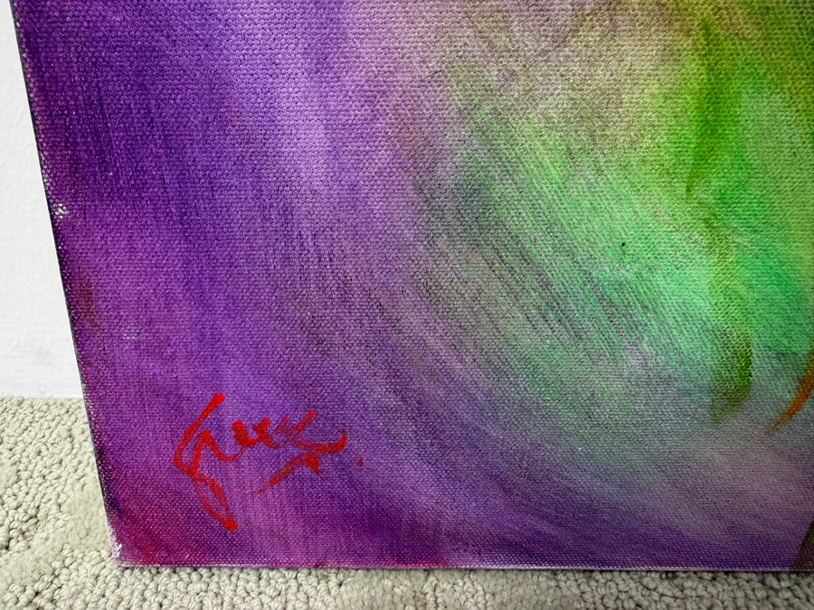 Gerrit Greve (1948-2024, Cardiff by the Sea, CA) Original Acrylic Painting On Canvas Titled 'Underwater' Dated 2021 Signed Lower Left And Verso 36' X 36' Estimate $1,100 - $2,200 [Photo 4]