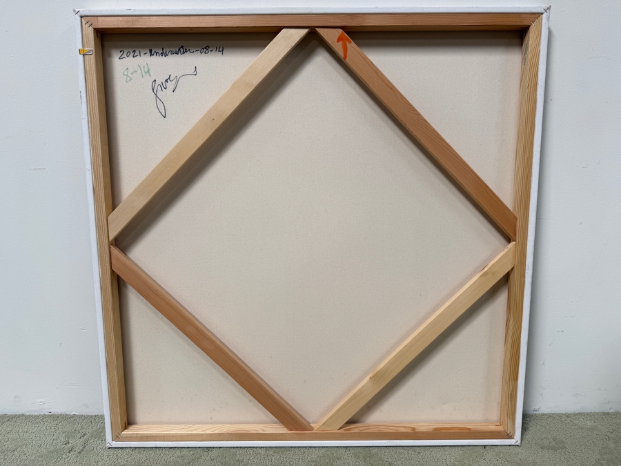 Gerrit Greve (1948-2024, Cardiff by the Sea, CA) Original Acrylic Painting On Canvas Titled 'Underwater' Dated 2021 Signed Lower Left And Verso 36' X 36' Estimate $1,100 - $2,200 [Photo 6]