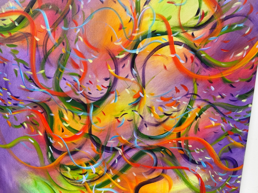 Gerrit Greve (1948-2024, Cardiff by the Sea, CA) Original Acrylic Painting On Canvas Titled 'Underwater' Dated 2021 Signed Lower Left And Verso 36' X 36' Estimate $1,100 - $2,200 [Photo 2]