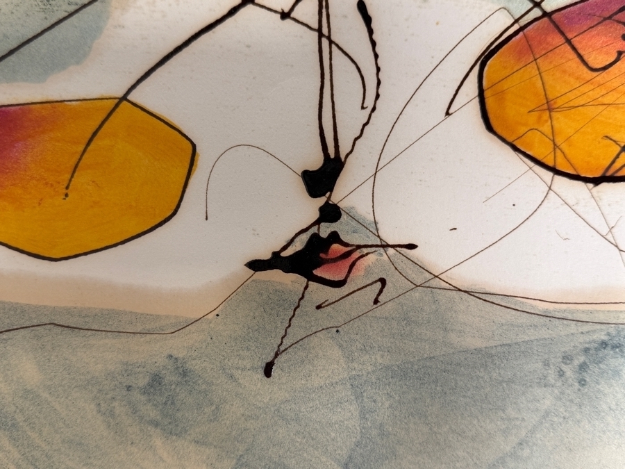 Gerrit Greve (1948-2024, Cardiff by the Sea, CA) Original Abstract Acrylic Painting On Paper Untitled Signed Bottom Right 22.5' x 28.5” Estimate $500 - $1,000 [Photo 4]