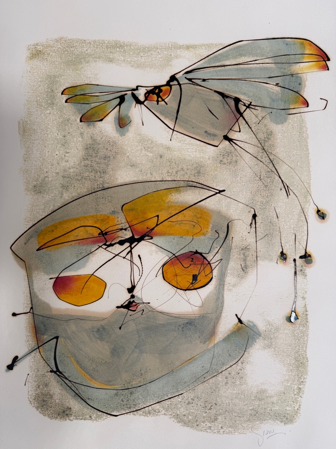 Gerrit Greve (1948-2024, Cardiff by the Sea, CA) Original Abstract Acrylic Painting On Paper Untitled Signed Bottom Right 22.5' x 28.5” Estimate $500 - $1,000 [Photo 2]