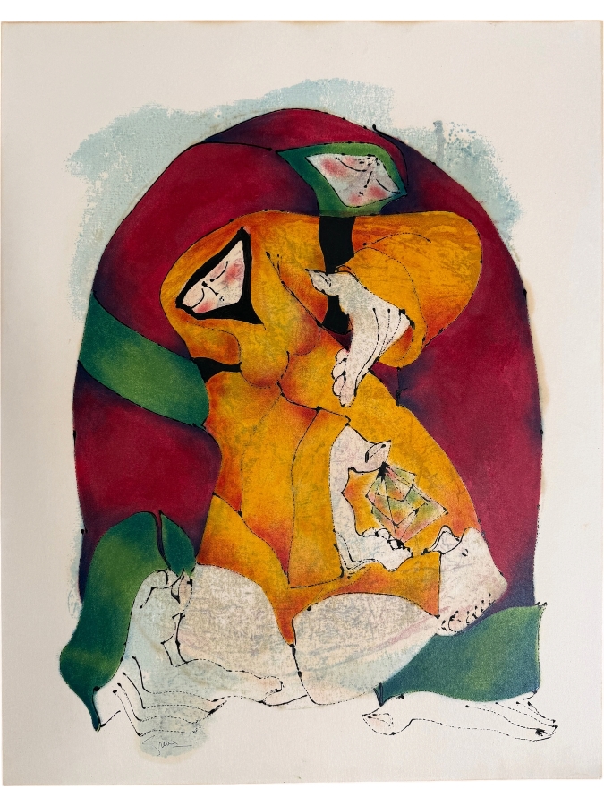 Gerrit Greve (1948-2024, Cardiff by the Sea, CA) Original Abstract Acrylic Painting On Paper Untitled Signed Bottom Left 22.5' x 28.5” Estimate $500 - $1,000