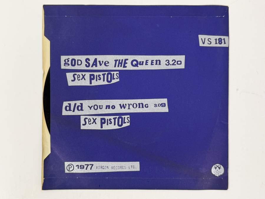 Sex Pistols - God Save The Queen - Virgin Records VS 181 - 1977 45rpm Vinyl Record [Photo 2]