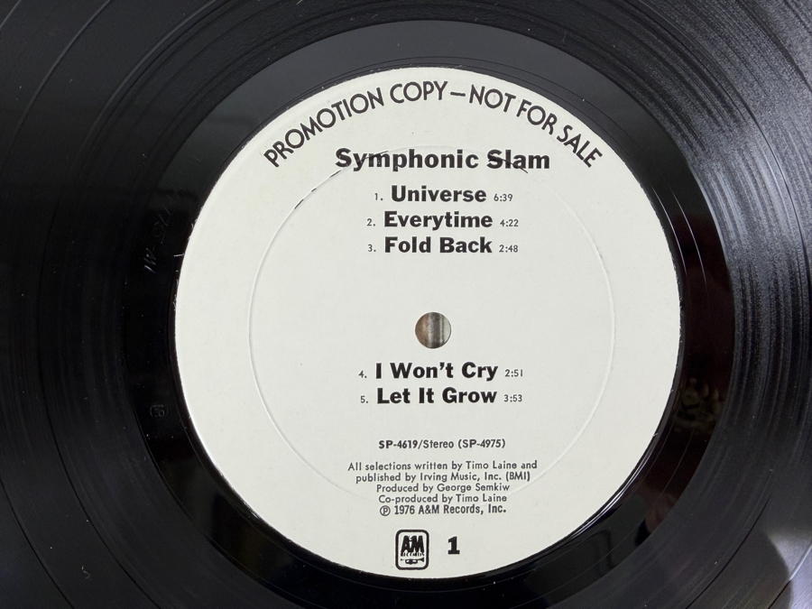 Symphonic Slam - Let It Grow A&M Records SP-4619 1976 Vinyl Record [Photo 4]