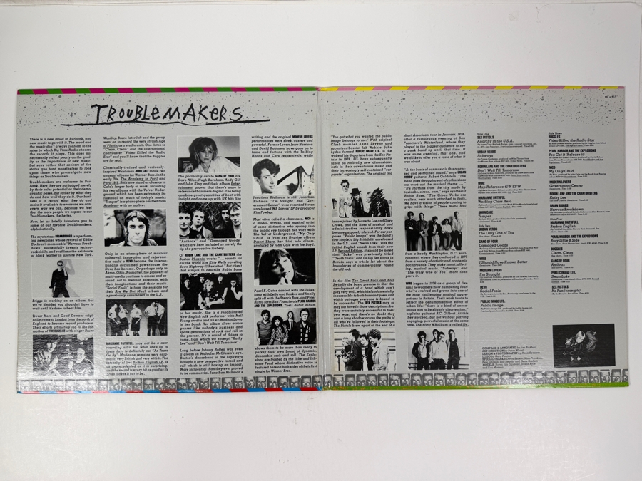 Troublemakers - PRO-A-857 - 1979 Island Records - Vinyl Record - Compilation Record Featuring Sex Pistols, DEVO, Public Image Ltd., Nico And More [Photo 3]