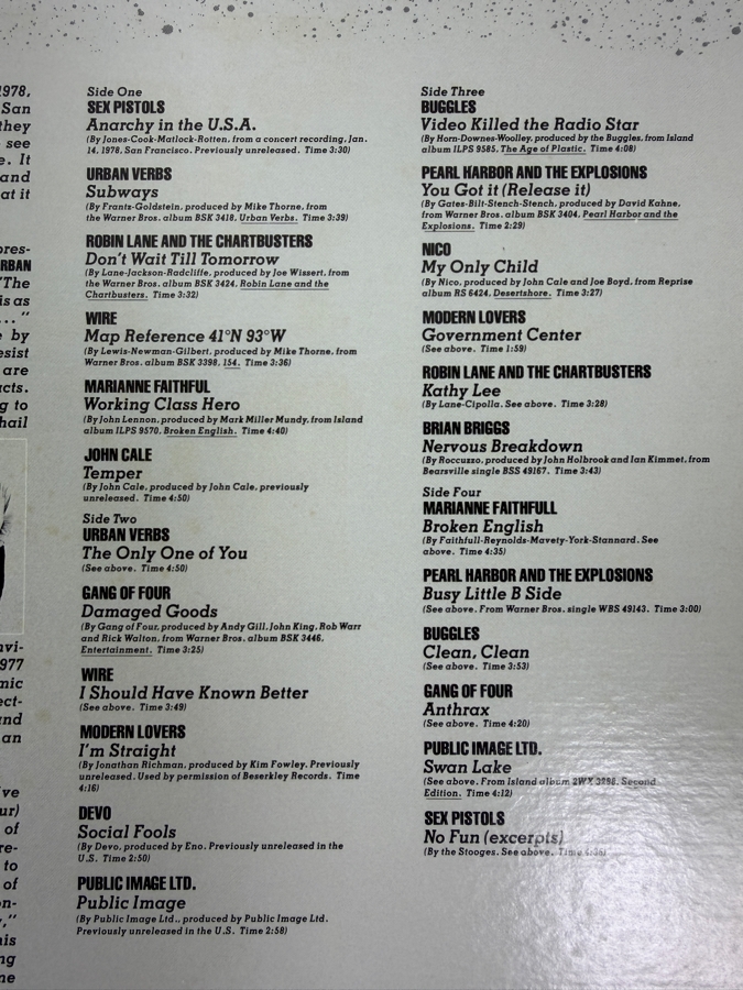 Troublemakers - PRO-A-857 - 1979 Island Records - Vinyl Record - Compilation Record Featuring Sex Pistols, DEVO, Public Image Ltd., Nico And More [Photo 6]