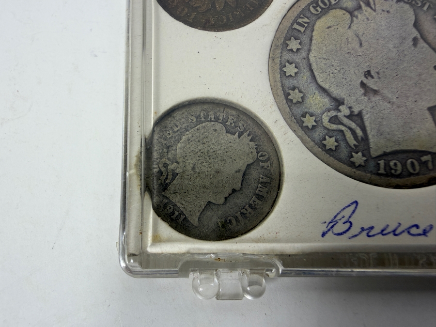 1907 Silver Barber Half Dollar, 1901 Silver Barber Quarter, 1911 Silver Barber Dime, 1901 Indian Head Cent And 1911 Liberty Head 'V' Nickel [Photo 2]
