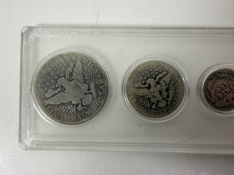 1907 Silver Barber Half Dollar, 1900 Silver Barber Quarter, 1914 Silver Barber Dime, 1912 Liberty Head 'V' Nickel And 1902 Indian Head Cent [Photo 6]