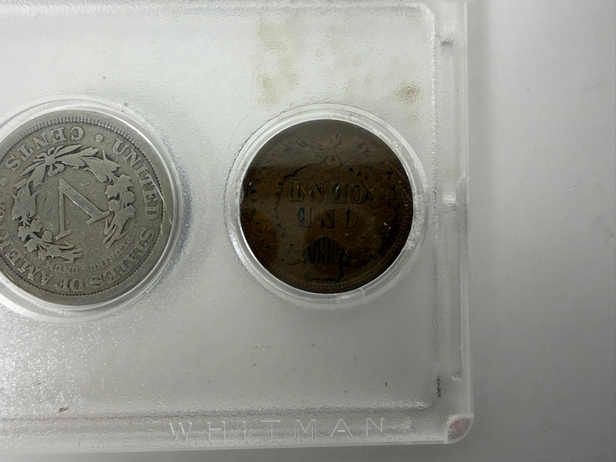 1907 Silver Barber Half Dollar, 1900 Silver Barber Quarter, 1914 Silver Barber Dime, 1912 Liberty Head 'V' Nickel And 1902 Indian Head Cent [Photo 8]