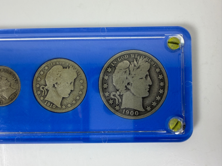 1900 Silver Barber Half Dollar, 1910 Silver Barber Quarter, 1912 Silver Barber Dime, 1908 Liberty Head 'V' Nickel And 1907 Indian Head Cent [Photo 2]