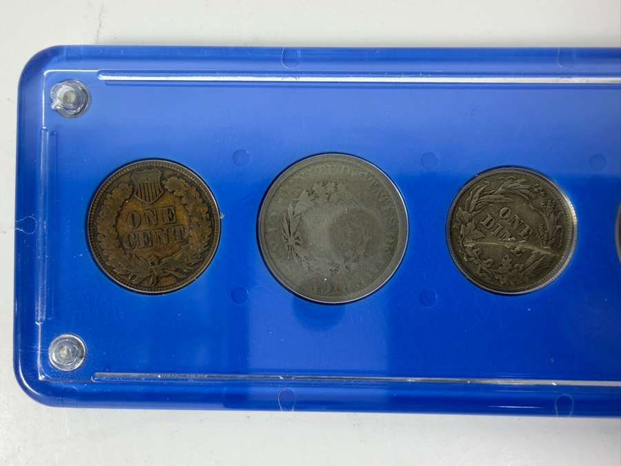 1900 Silver Barber Half Dollar, 1910 Silver Barber Quarter, 1912 Silver Barber Dime, 1908 Liberty Head 'V' Nickel And 1907 Indian Head Cent [Photo 7]