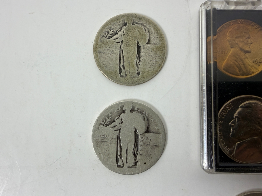 1964 United States Mint Set With Silver Kennedy Half Dollar And (6) Silver Standing Liberty Quarters [Photo 4]