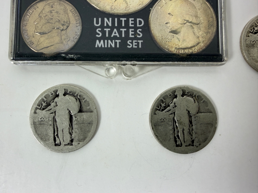 1964 United States Mint Set With Silver Kennedy Half Dollar And (6) Silver Standing Liberty Quarters [Photo 3]