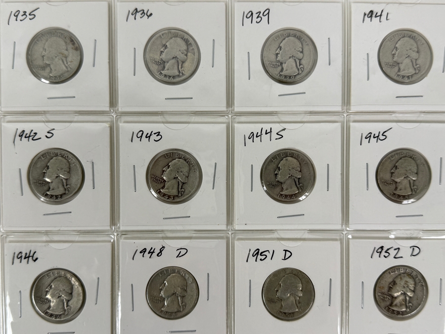 (18) Silver Washington Quarters From 1935-1964 - See Photos For Details [Photo 2]