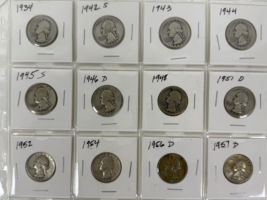 (16) Silver Washington Quarters From 1934-1964 - See Photos For Details [Photo 2]