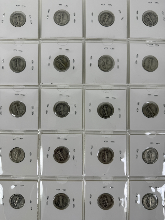 (20) Silver Winged Liberty Head Mercury Dimes Collection From 1935-1945 - See Photos For Details [Photo 2]