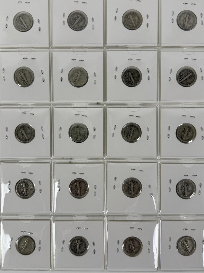 (20) Silver Winged Liberty Head Mercury Dimes Collection From 1936-1945 - See Photos For Details [Photo 2]