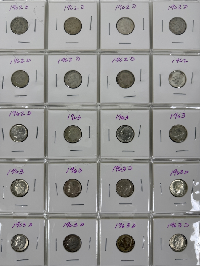 (20) Silver Roosevelt Dimes From 1962-1963 - See Photos For Details