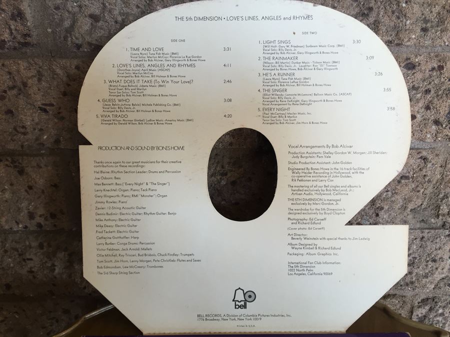 5th Dimension, The - Love's Lines, Angles And Rhymes - Bell Records ‎- BELL 6060 [Photo 5]