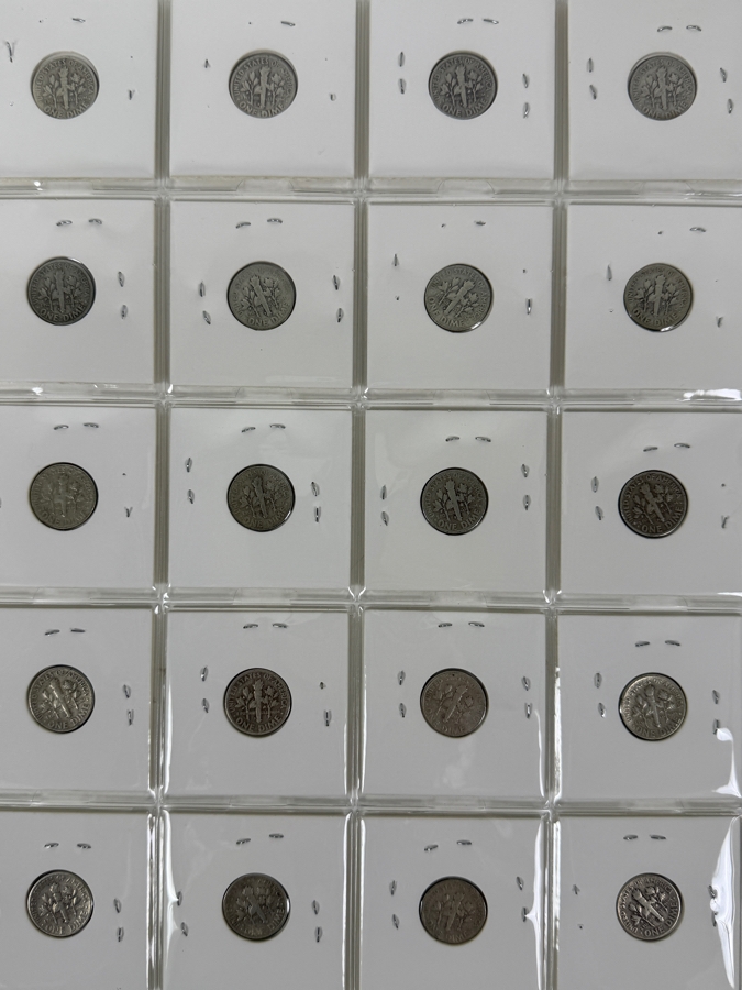 (20) Silver Roosevelt Dimes From 1952 - See Photos For Details [Photo 2]