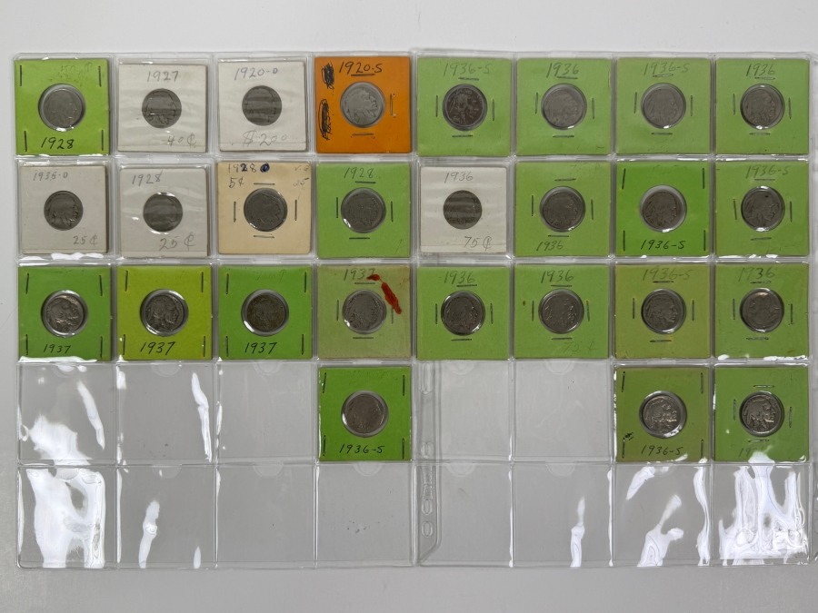 (27) Buffalo Indian Head Nickel Coins From 1920-1937 - See Photos For Details [Photo 2]