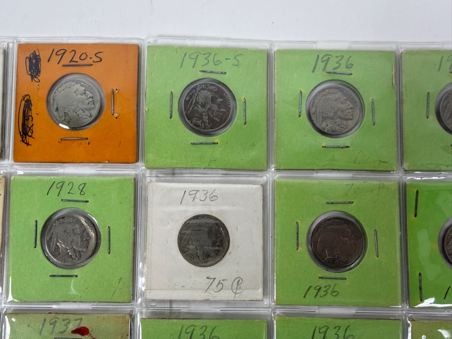(27) Buffalo Indian Head Nickel Coins From 1920-1937 - See Photos For Details [Photo 5]