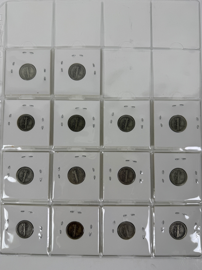 (14) Silver Winged Liberty Head Mercury Dimes Collection From 1937-1945 - See Photos For Details [Photo 2]