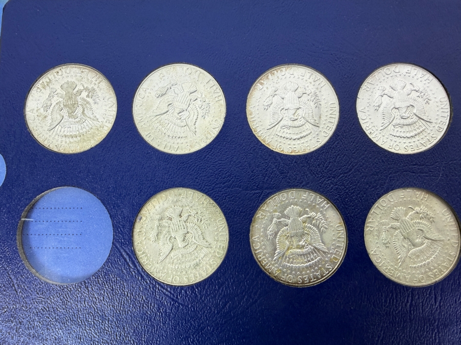 (12) 1964-1972 Kennedy Half Dollars With Coin Book (90% Silver In 1964, 40% Silver 1965-1970) - See Photos For Details [Photo 8]