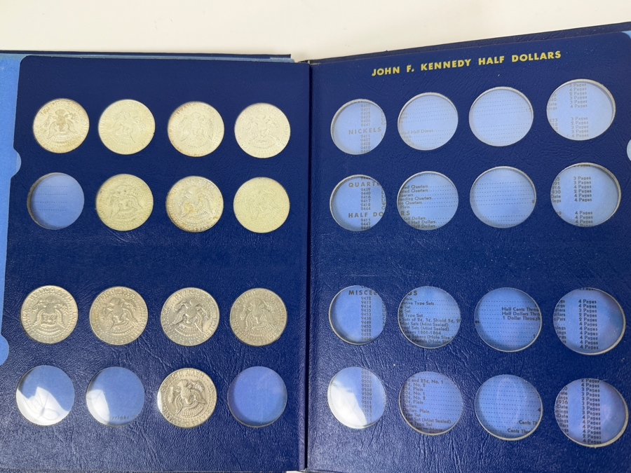 (12) 1964-1972 Kennedy Half Dollars With Coin Book (90% Silver In 1964, 40% Silver 1965-1970) - See Photos For Details [Photo 7]