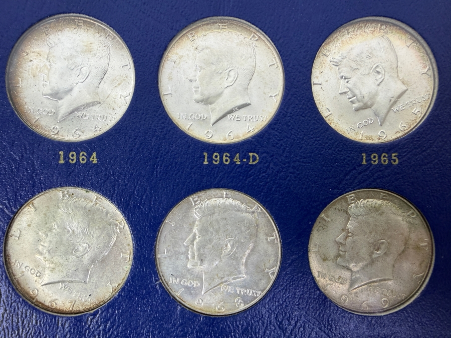 (12) 1964-1972 Kennedy Half Dollars With Coin Book (90% Silver In 1964, 40% Silver 1965-1970) - See Photos For Details [Photo 2]