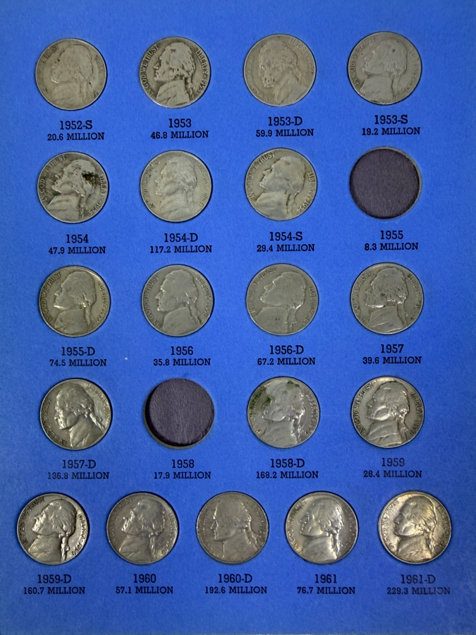 (53) Jefferson Nickels From 1938 To 1961 Including (10) Silver Nickels - See Photos For Details [Photo 4]