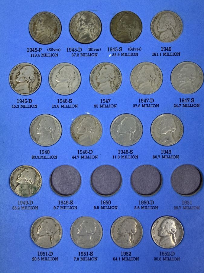 (52) Jefferson Nickels From 1938 To 1961 Including (11) Silver Nickels - See Photos For Details [Photo 3]
